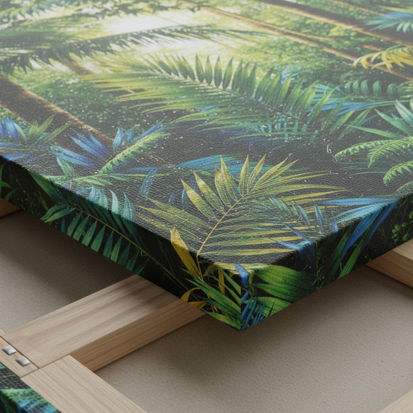 Imagine cu set doua decoratiuni metalice frunze, tiparita pe panza canvas